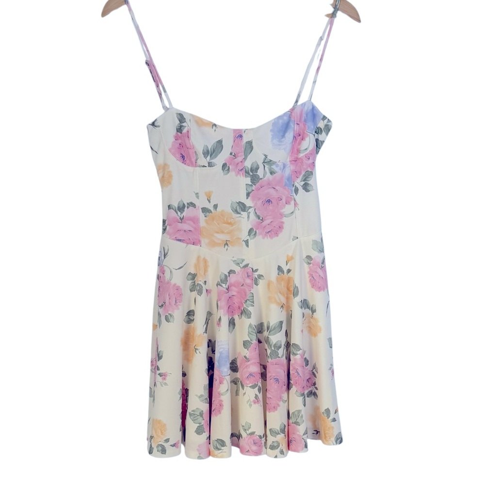 New Zara Blogger Favorite Floral Corset Style Dress Corsetry Inspired Mini Dress - Picture 7 of 9